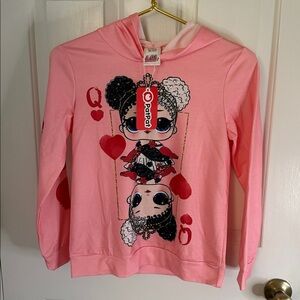 New PatPat Pink LOL Queen of Hearts Lightweight Pink Hoodie